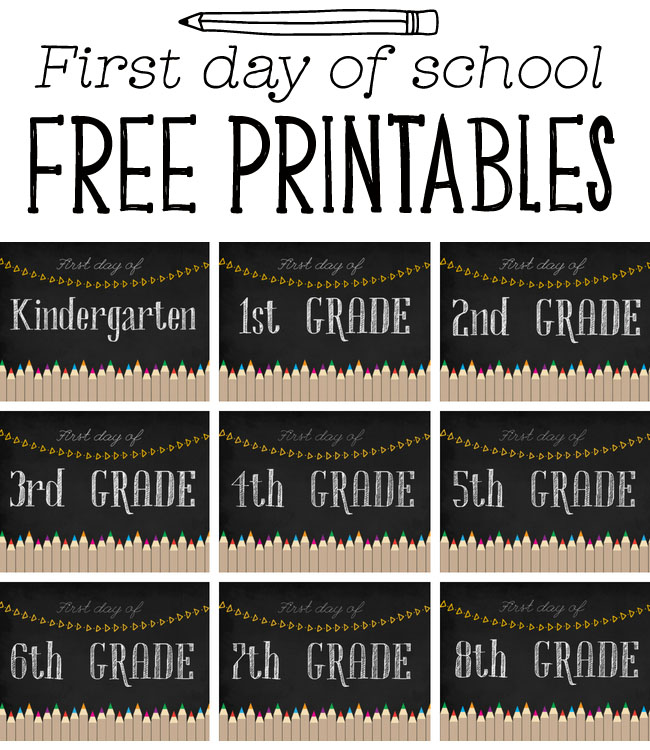 Chalkboard First Day Of School Printables Change Comin