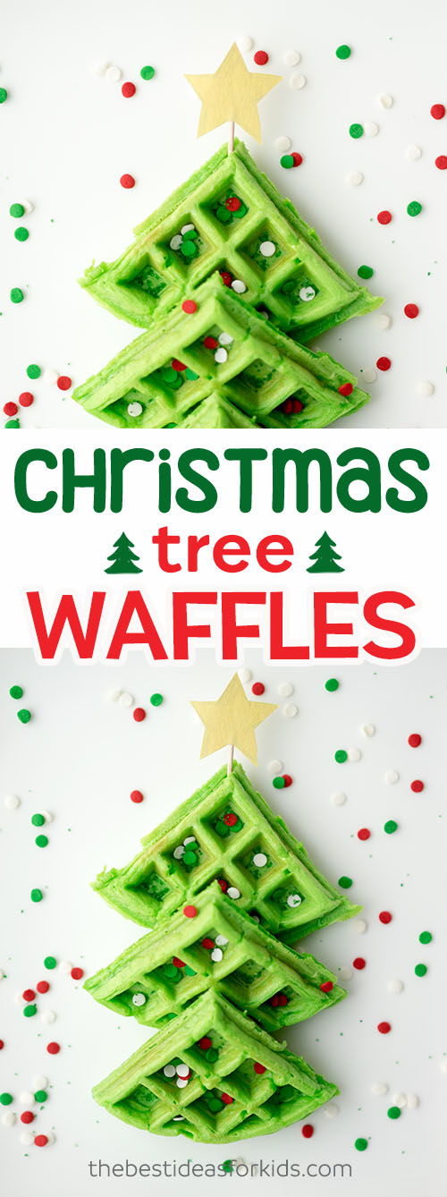 Christmas Tree Waffles - Christmas Breakfast Idea