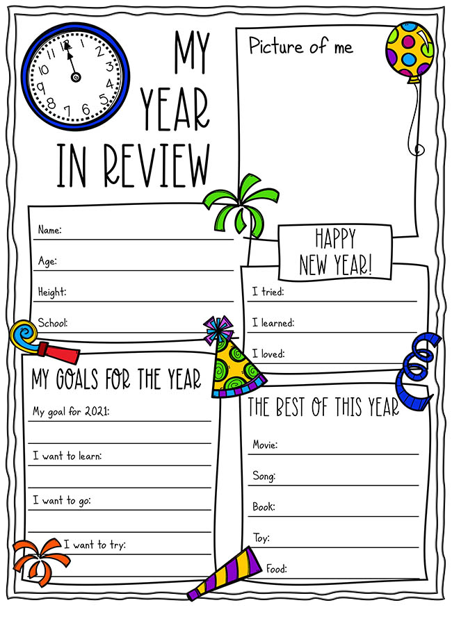 New Year Resolution Worksheets
