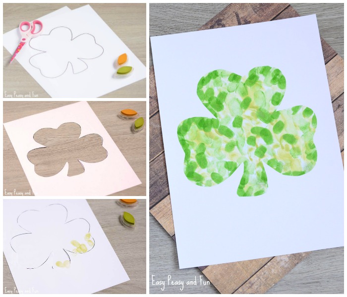 Rainbow Finger Paint St. Patrick's Day Craft for kids - Creative