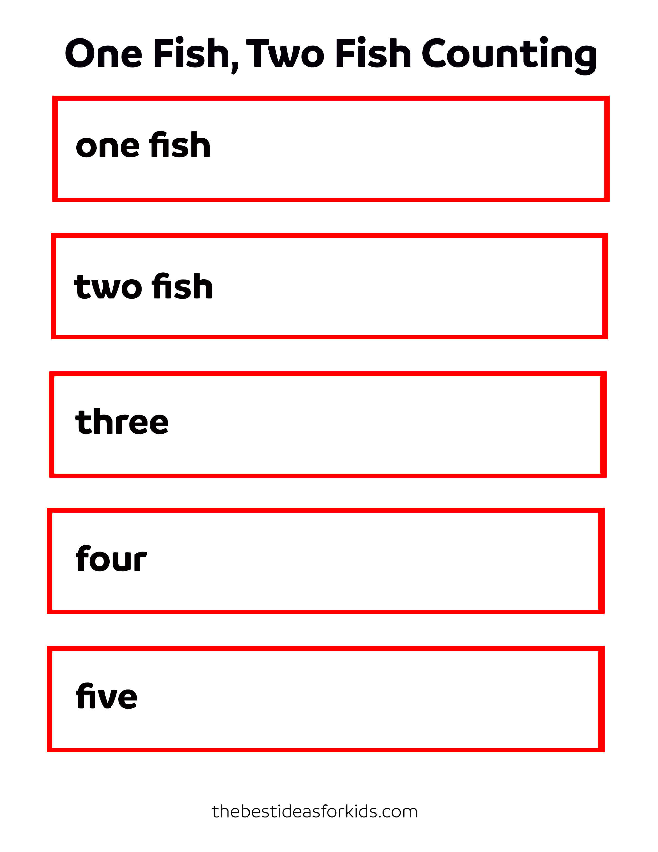 Printable One Fish Two Fish Activities Read along with me explore new