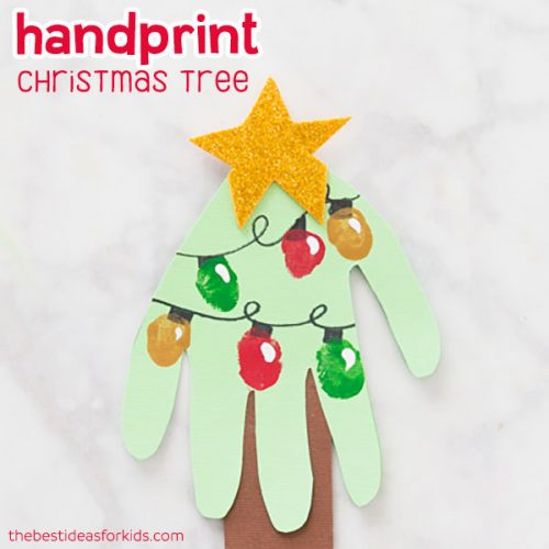 Handprint Christmas Card - Handprint Christmas Tree Card