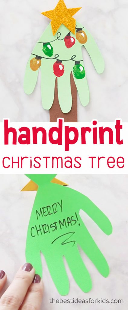 Handprint Christmas Card - Handprint Christmas Tree Card