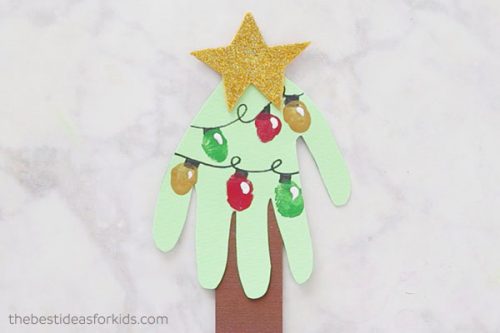 Handprint Christmas Card - Handprint Christmas Tree Card