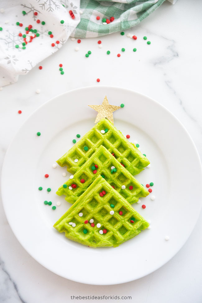 Christmas Tree Waffles