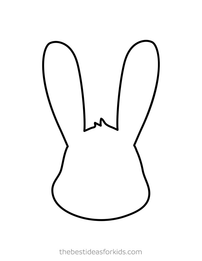 Easter Bunny face pattern. Use the printable outline for crafts