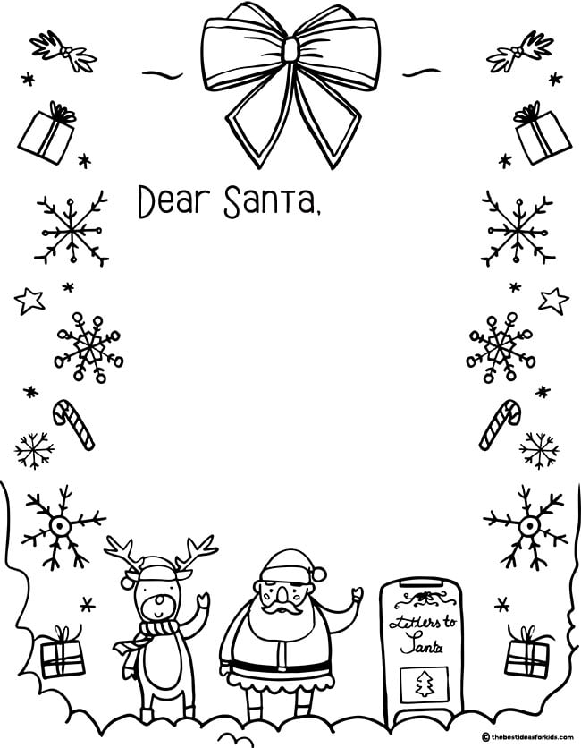 Coloring Letter To Santa Template