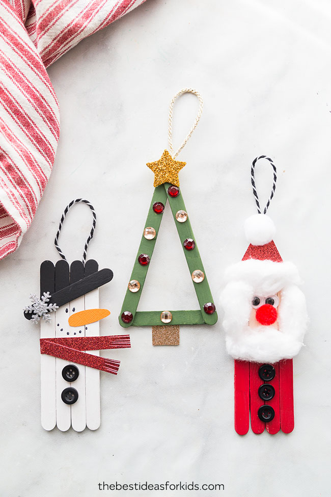 Simple Craft for Kids: Popsicle Stick Christmas Trees - Make and Takes