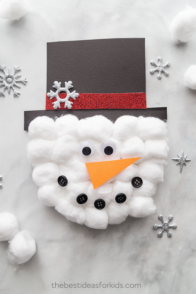 Simple Shape Cotton Ball Santa Craft - Our Kid Things