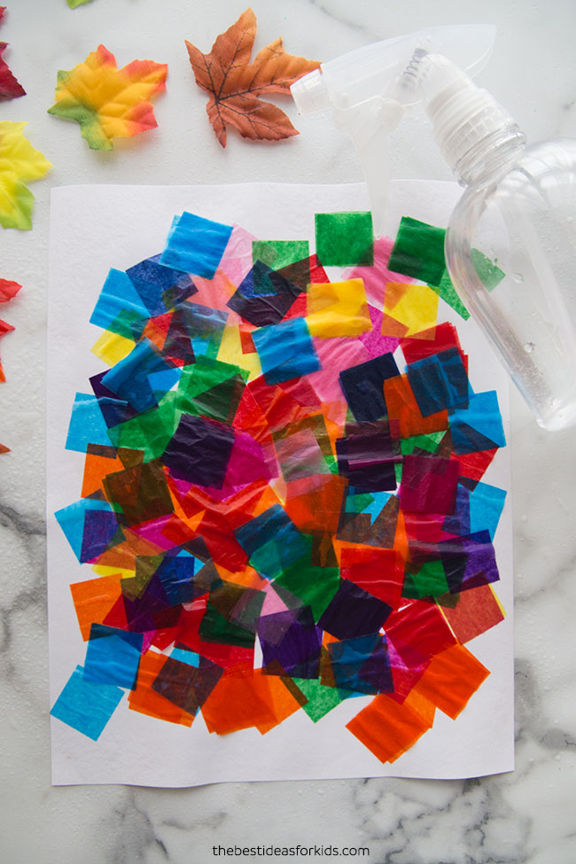 Kids Craft  Bleeding Tissue Paper Wall Art - Spot of Tea Designs