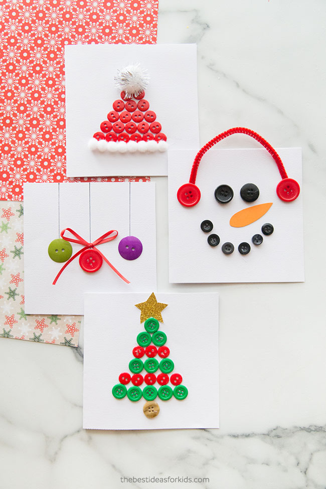 Christmas Button Cards - The Best Ideas for Kids