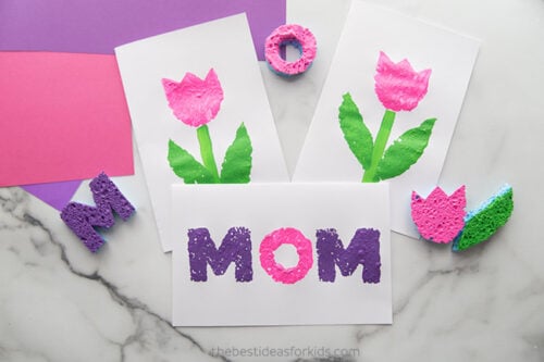 Mother's Day Sponge Painting - The Best Ideas for Kids