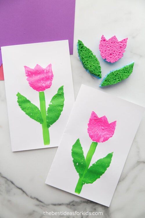 Mother's Day Sponge Painting - The Best Ideas for Kids