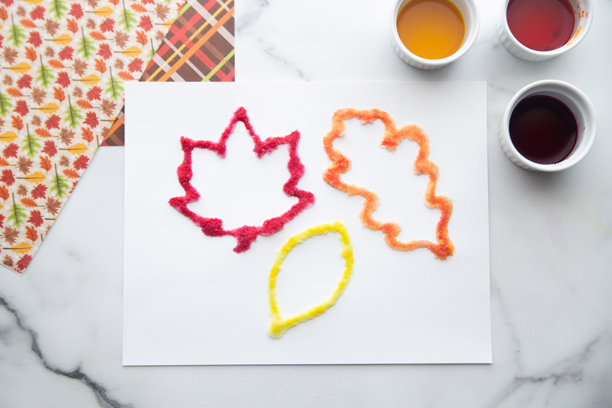 Leaf Salt Painting (with free template) - The Best Ideas for Kids
