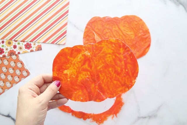 Melted Crayon Pumpkin Suncatcher - The Best Ideas for Kids