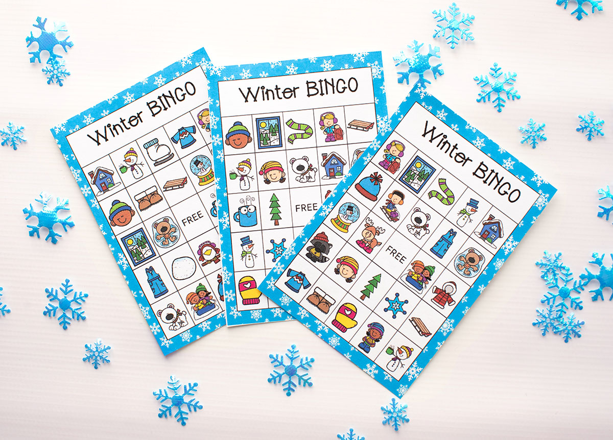Winter Bingo Free Printable Black And White