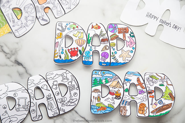 father s day card to color free printables the best ideas for kids