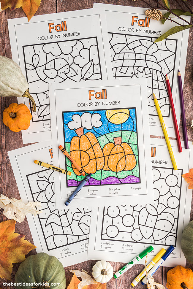 Fall Color By Number (Free Printables) - The Best Ideas for Kids