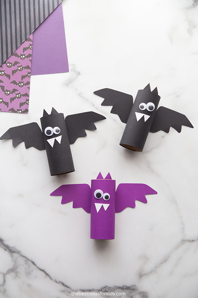 Tp roll Halloween bats - This crafty family - Crafts for kids