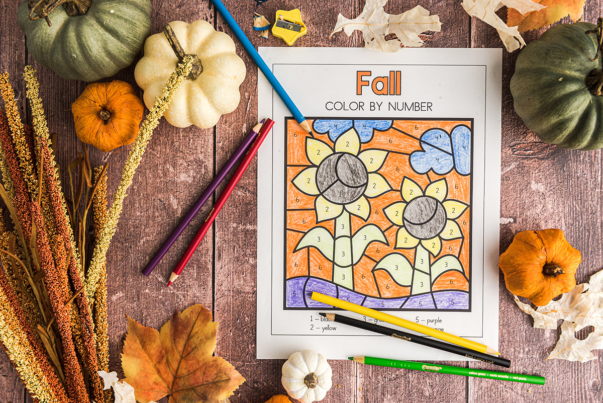 October Color by Number Free Printable