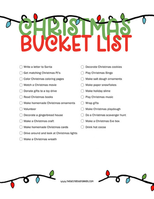 Christmas Bucket List - The Best Ideas for Kids