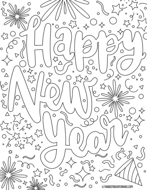 New Years Coloring Pages (Free Printables) - The Best Ideas for Kids