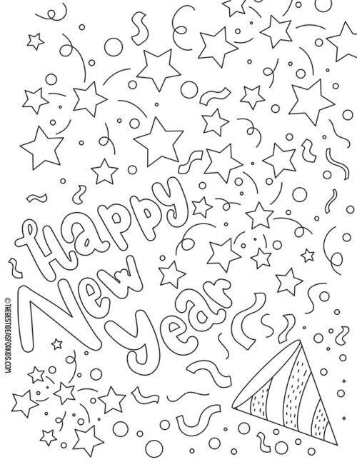 New Years Coloring Pages (Free Printables) - The Best Ideas for Kids