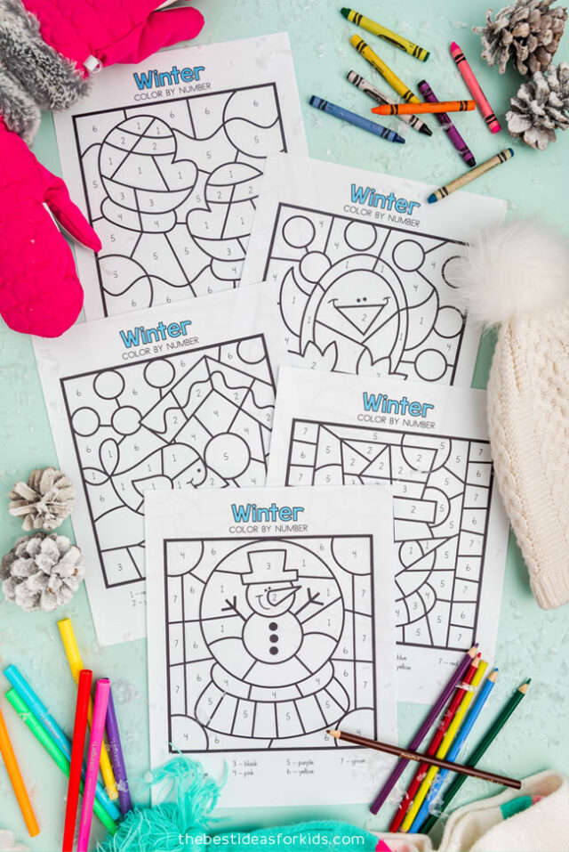 Winter Color By Number (Free Printables) - The Best Ideas for Kids