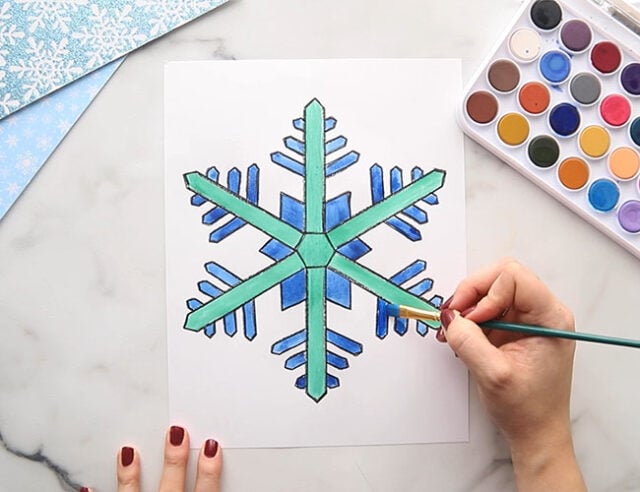 Watercolor Snowflake - The Best Ideas for Kids