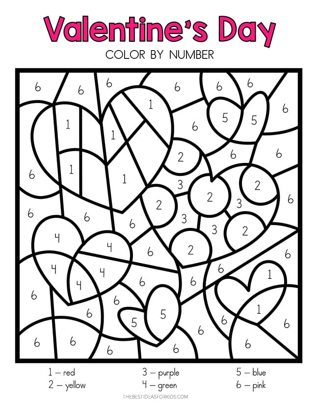 Valentine's Day Color by Number (Free Printables) - The Best Ideas for Kids