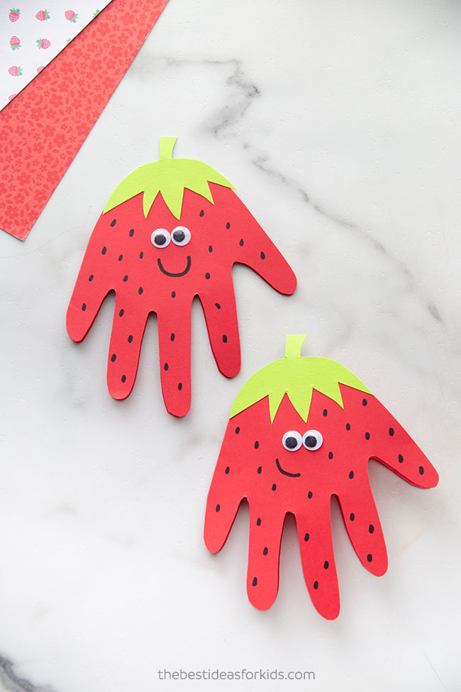 Strawberry Handprint - The Best Ideas for Kids