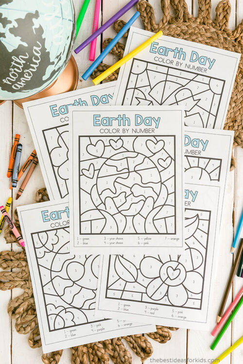 Earth Day Color By Number (Free Printables) - The Best Ideas for Kids