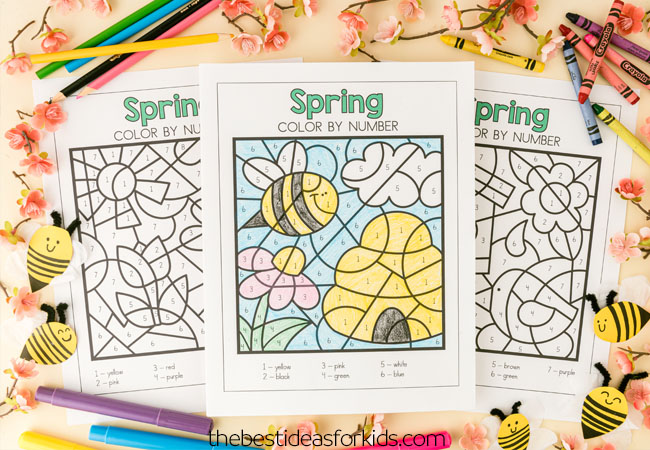 Spring Color By Number (Free Printables) - The Best Ideas for Kids