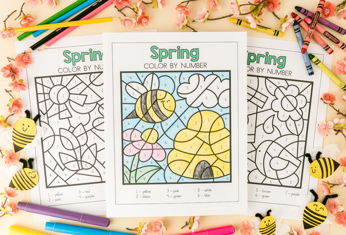 FREE Spring Color By Number Worksheets [8 pages!] - Leap of Faith
