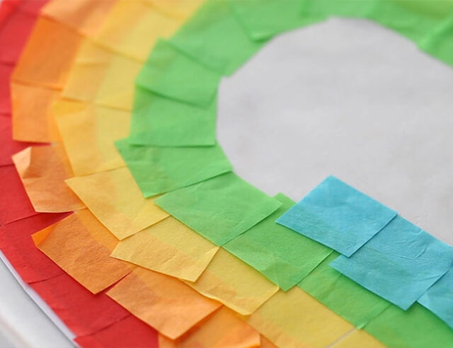 How to Make a Tissue Paper Rainbow Craft with FREE Template