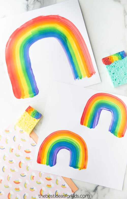 Rainbow Sponge Painting - The Best Ideas for Kids