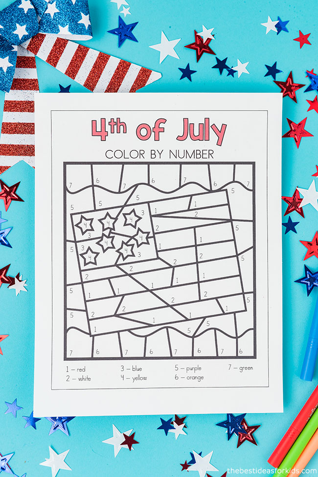 4th of July Color By Number (Free Printables) - The Best Ideas for Kids