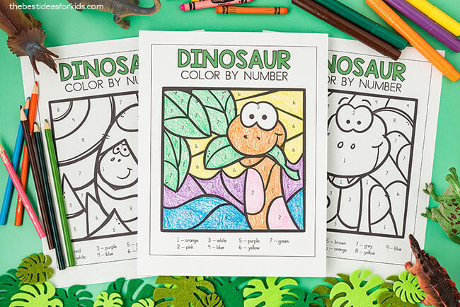 Dinosaur Color By Number (Free Printables) - The Best Ideas for Kids