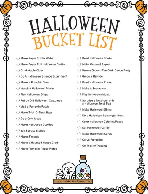 Halloween Bucket List - The Best Ideas for Kids