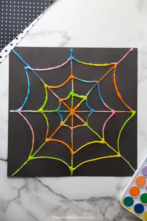 Salt Painted Spiderweb - The Best Ideas for Kids