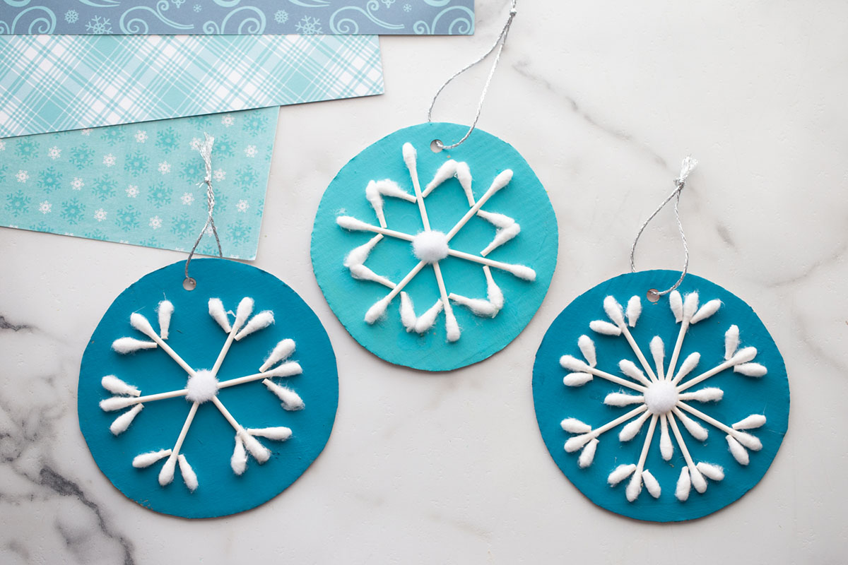 q-tip snowflake craft for preschool