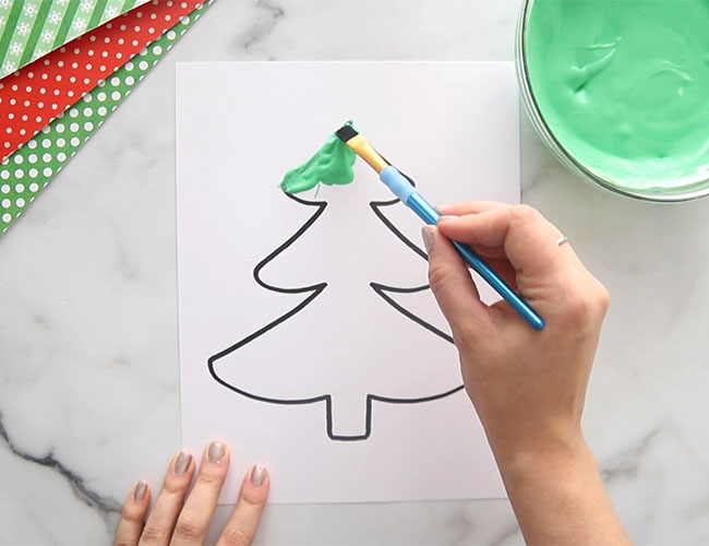 Puffy Paint Christmas Tree - The Best Ideas for Kids