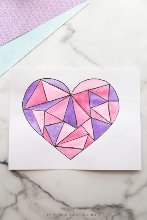 Watercolor Heart Art The Best Ideas For Kids   Pink Heart Art 500x750 