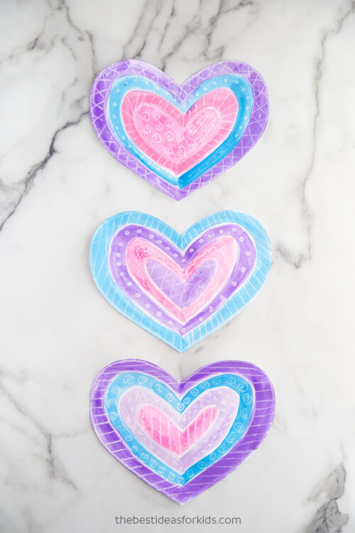 Crayon Resist Hearts - The Best Ideas for Kids