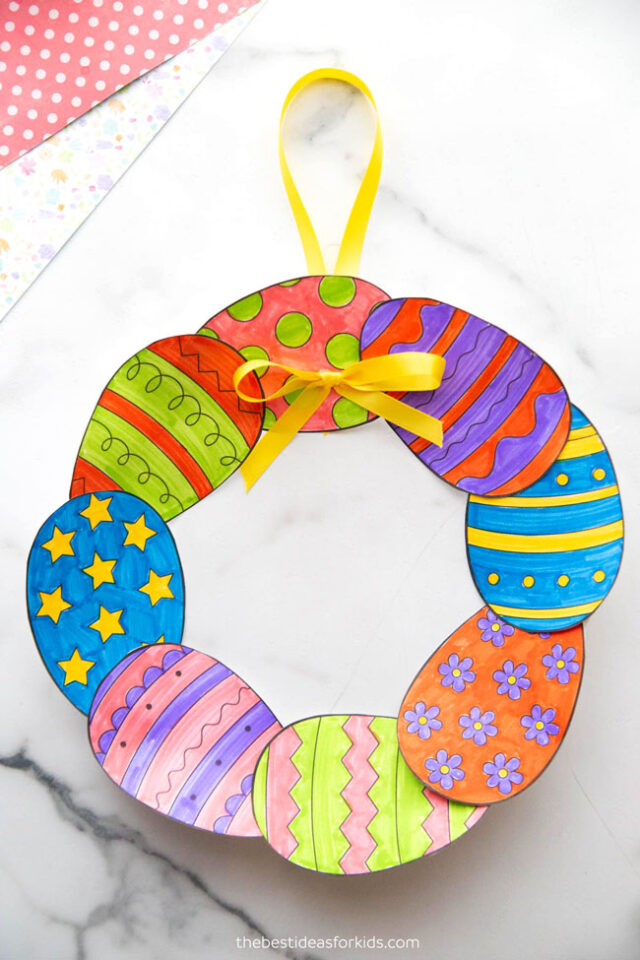 Paper Easter Egg Wreath (Free Printables) - The Best Ideas for Kids
