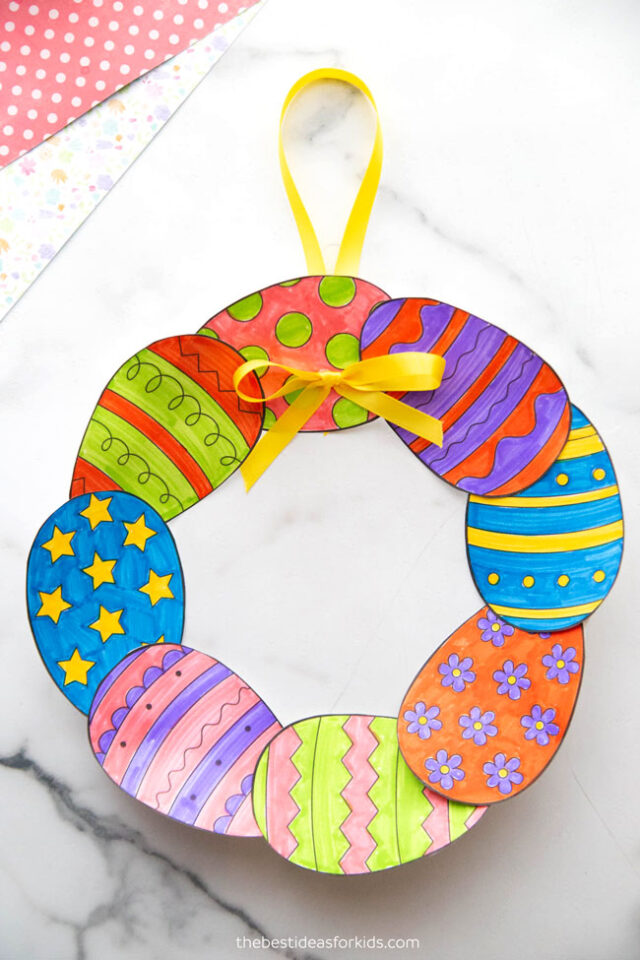 Paper Easter Egg Wreath Free Printables The Best Ideas For Kids