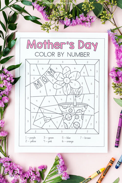 Mother's Day Color by Number (Free Printables) - The Best Ideas for Kids