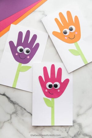 Handprint Flower Cards - The Best Ideas for Kids