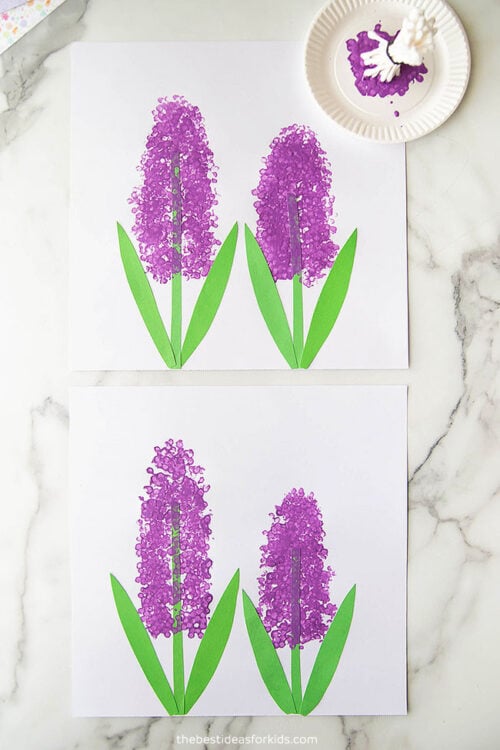 Q-tip Painted Hyacinth Flowers - The Best Ideas for Kids