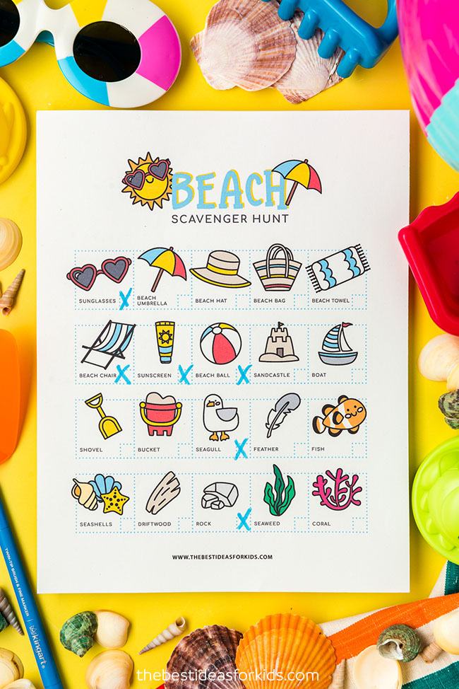 Beach Scavenger Hunt (Free Printable) The Best Ideas for Kids